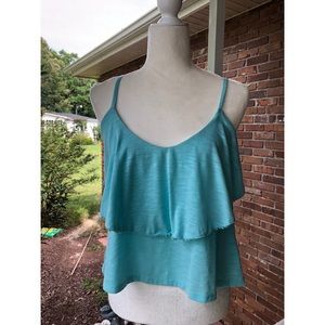 Turquoise Tank, v-neck, Crop Top